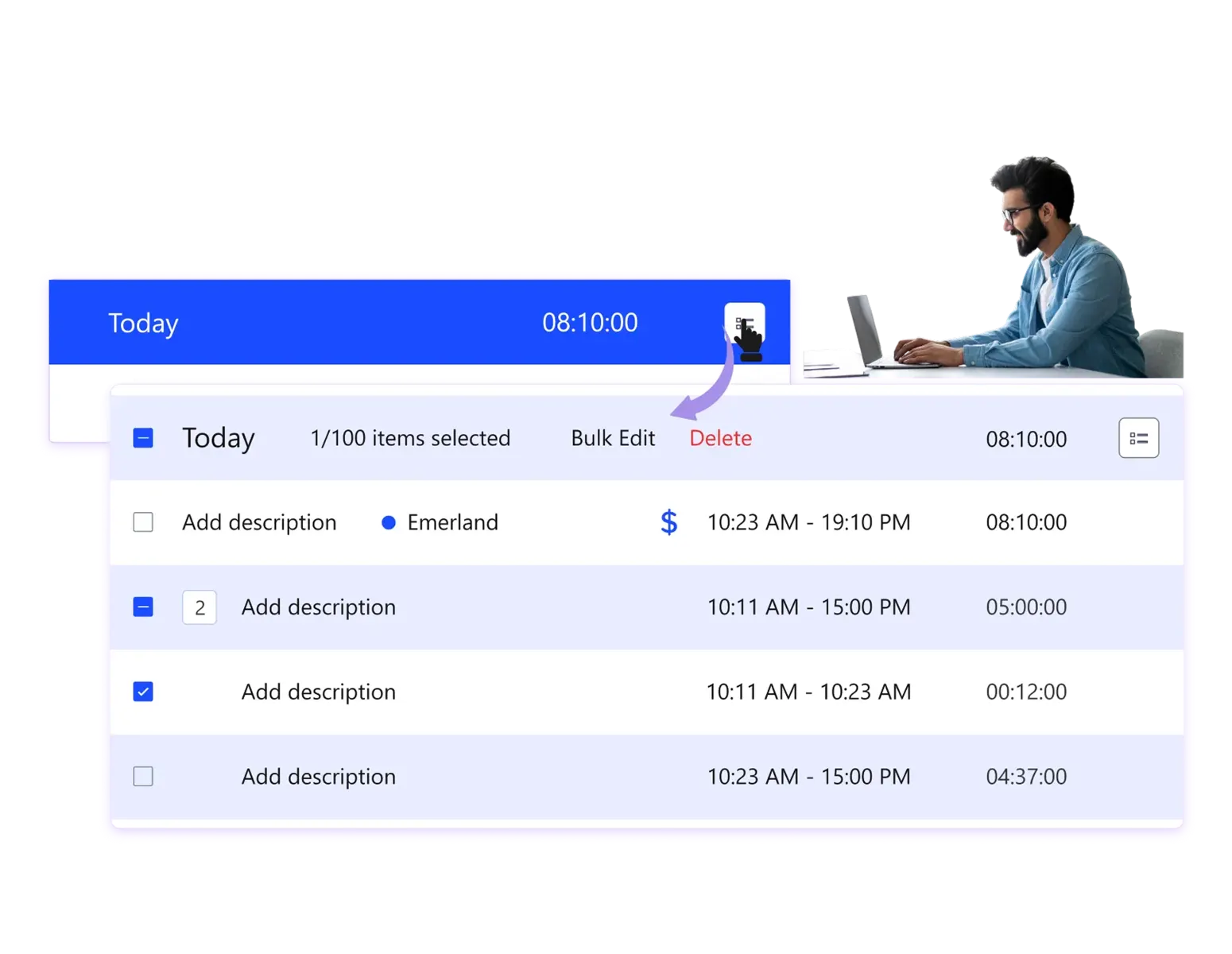 time logging dashboard